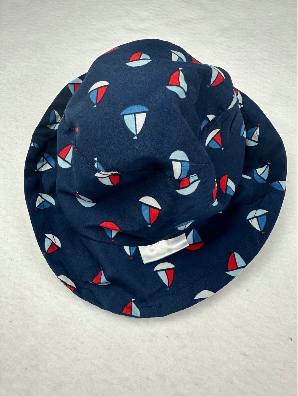 Baby Boy Bucket Hat 0-3M Navy Sailboat Nautical Sun Hat Chin Strap Beach